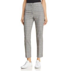Milly Plaid Wool High Waist Ankle Trouser Pants